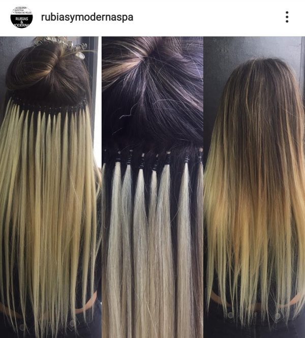 Mantenciones de extensiones por mechitas amarrada microring keratina - Imagen 2
