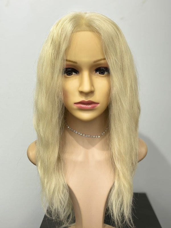 Peluca Natural Lace front Platinada, Pelo Natural sin procesos