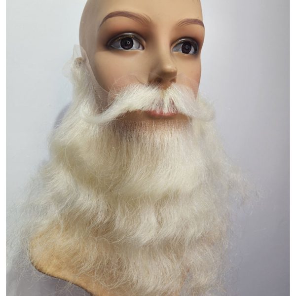 Barba y Bigote de Viejo Pascuero Santa Claus Implantada pelo a pelo Base invisible Muy Natural