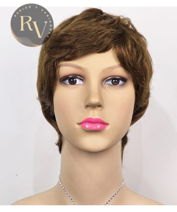 Peluca Corta Natural Color Chocolate - Imagen 4